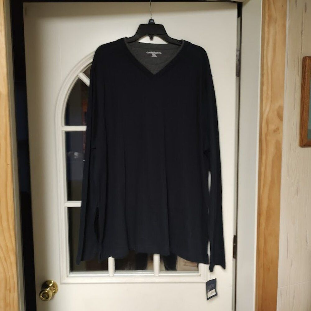 New Croft & Barrow New Black Knit Long Sleeve Polo Size Men's XXL